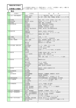 1 物品 営業種目分類表