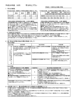 平成26年度 （9月） 学力向上プラン