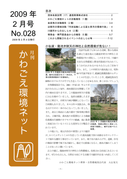 月刊 かわごえ環境ネット 2009年2月号 No.028（2009年2月4日発行