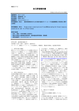 自己評価報告書 - KAKEN - 科学研究費助成事業データベース