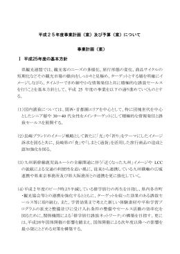 平成25年度事業計画について