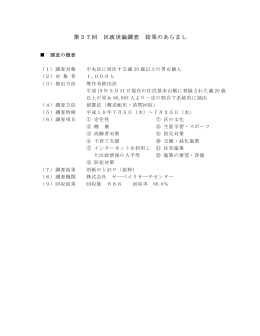 第37回 区政世論調査 結果のあらまし