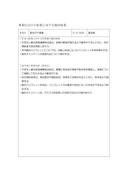 事業仕分けの結果に対する検討結果