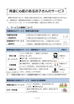 発達に心配のあるお子さんのサービス