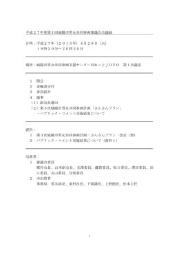 平成27年度第1回城陽市男女共同参画審議会会議録 日時：平成27年