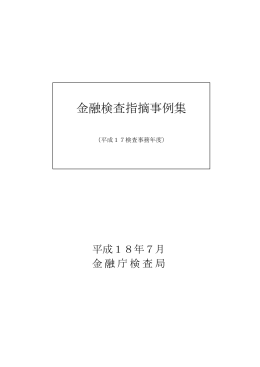 金融検査指摘事例集（PDF:454KB）