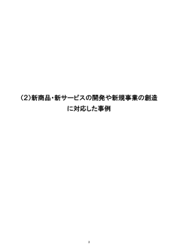 （2）新商品・新サービスの開発や新規事業の創造 に対応した事例