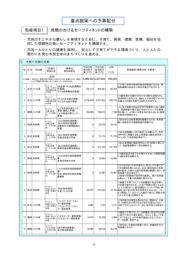 重点施策への予算配分