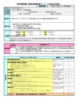 指定管理導入施設実績評価シート（平成26年度）