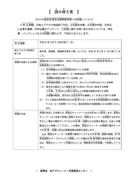 NHK放送受信料全額免除世帯への支援について