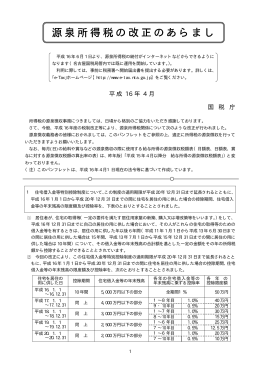平成16年4月 源泉所得税の改正のあらまし(PDF/100KB)