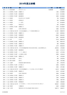 2014年度出納帳