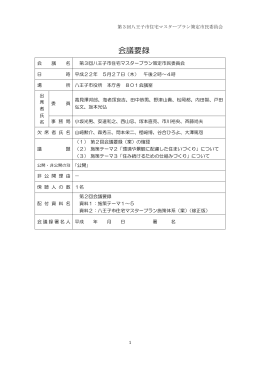 会議要録 - 八王子市