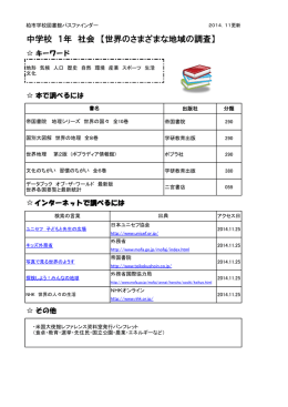 中学校 1年 社会 【世界のさまざまな地域の調査】