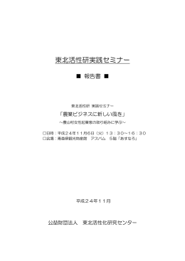 東北活性研実践セミナー報告書（PDF）