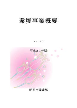 環境事業概要(平成21年版No.30) （2009年11月20日）（PDF
