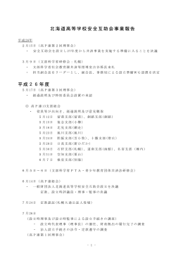 北海道高等学校安全互助会事業報告 平成26年度