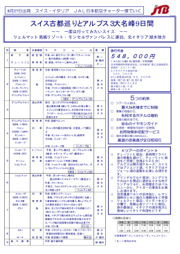 スイス古都巡りとアルプス3大名峰9日間