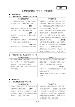 - 1- 県西地域活性化プロジェクトの取組状況