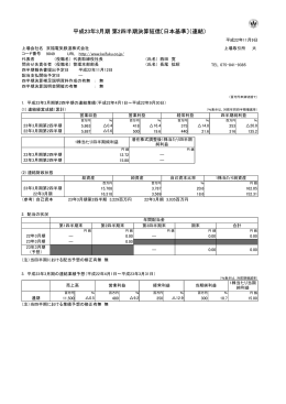 平成23年3月期 第2四半期決算短信〔日本基準〕（連結）