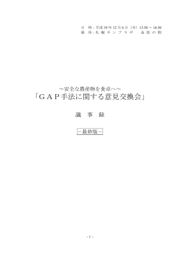 「GAP手法に関する意見交換会」議事録（PDF：384KB）