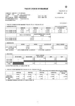 平成22年12月期 第1四半期決算短信 - KNT－CTホールディングス株式