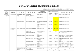 アクションプラン後期編 平成25年度取組実績一覧