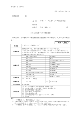 名 称 ナイトハイクと森キャンプ実行委員会 所在地 代表者