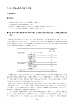 3．学士課程の教育内容・方法等
