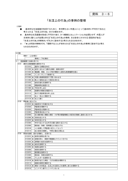 「生活上の行為」の事例の整理 資料 3－6
