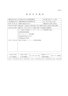 №5 補 助 金 等 調 書