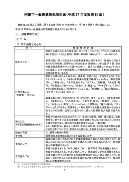 宗像市一般廃棄物処理計画（平成 27 年度実施計画）