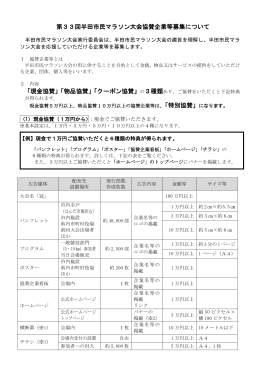 第33回半田市民マラソン大会協賛企業等募集について 「現金協賛