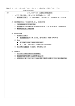 （調査票）クラスターのまち実現プロジェクトについて