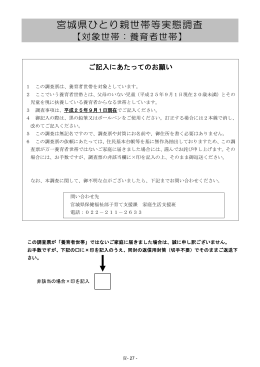 調査票（養育者世帯用） [PDFファイル／187KB]