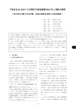 「『生きる力』をはぐくむ学校での安全教育のあり方」に関わる研究