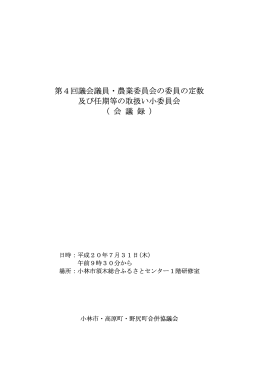 第4回議会議員・農業委員会の委員の定数 及び任期等の取扱い小委員