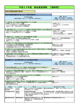平成23年度 献血推進情報 【福岡県】