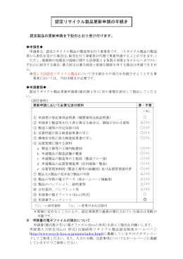 認定リサイクル製品更新申請の手続き - 福岡県リサイクル総合研究事業