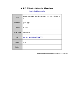 油脂添加熱分解による高分子のオリゴマー化に関する研究