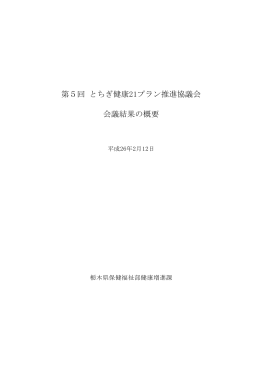第5回とちぎ健康21プラン推進協議会 議事録（PDF：204KB）
