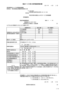 平成22年度 福祉サービス第三者評価結果報告書／ケア