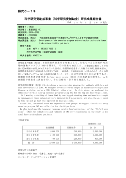 研究成果報告書 - KAKEN - 科学研究費助成事業データベース