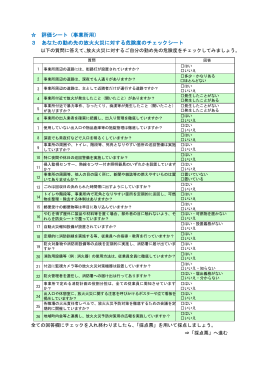 評価シート（事業所用） 3 あなたの勤め先の放火火災に対する危険度の