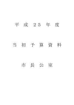 平成25年度当初予算資料