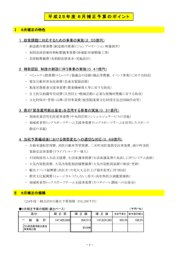 平成25年度6月補正予算のポイント（PDFファイル／337KB）