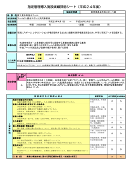 指定管理導入施設実績評価シート（平成24年度）