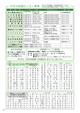 今月の保健センター事業