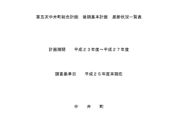 第五次中井町総合計画後期基本計画進捗状況調査