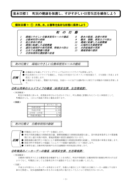 基本目標1 町民の健康を保護し、すがすがしい日常生活を確保